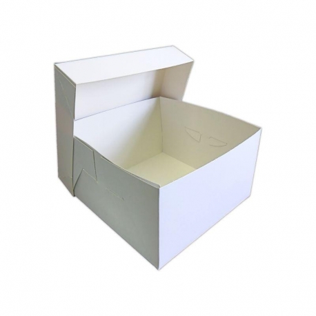 Caja para tartas con tapa extraíble color blanco 30 cm 